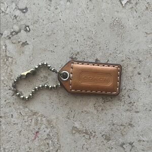🧡1.5” Coach Mini Tan / Brown Leather Tag